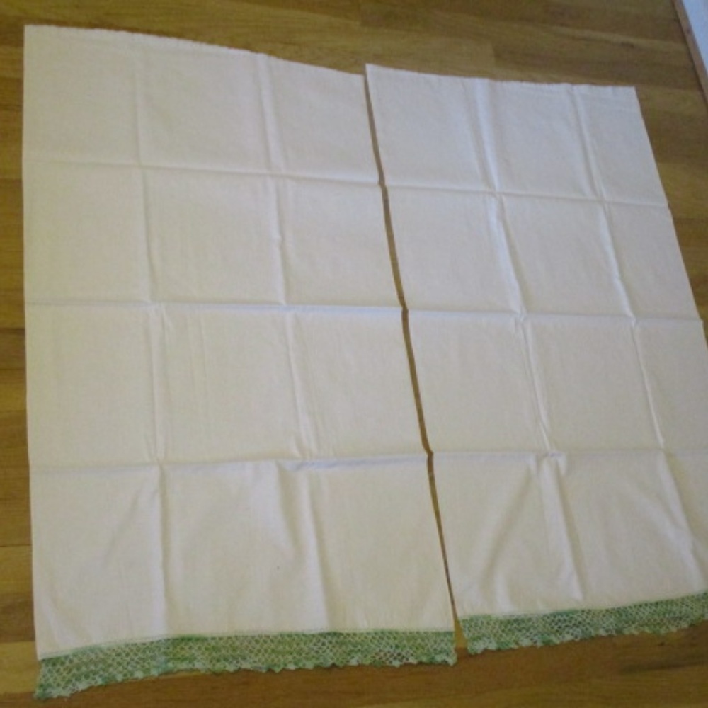 Vintage Pillowcase Kits Hand Crochet Organic 50s
